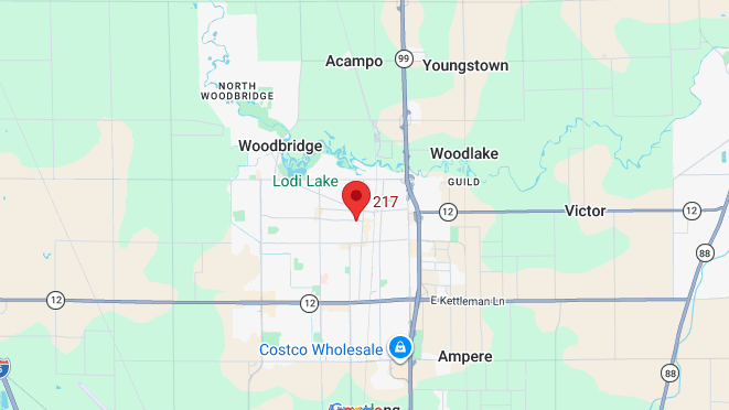 Map showing Lodi Courthouse location